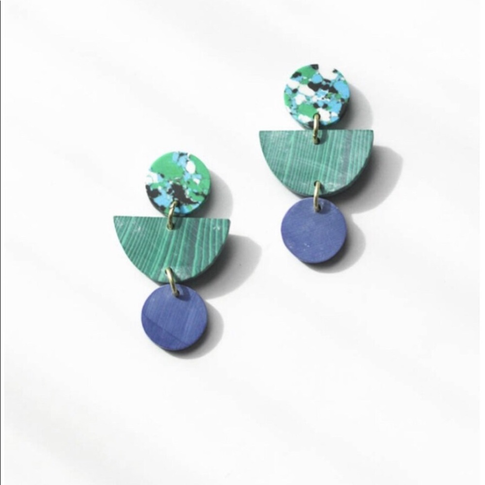 FOREST GREEN CLAY EARRINGS